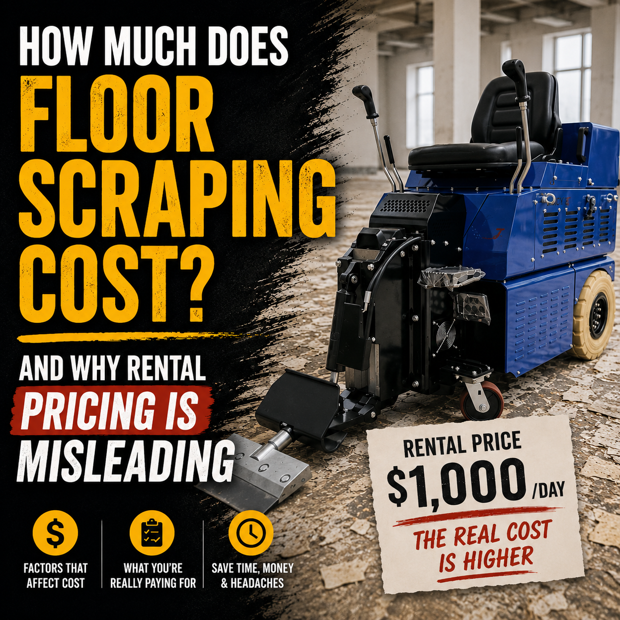 How Much Does Floor Scraping Cost? (And Why Rental Pricing Is Misleading)
